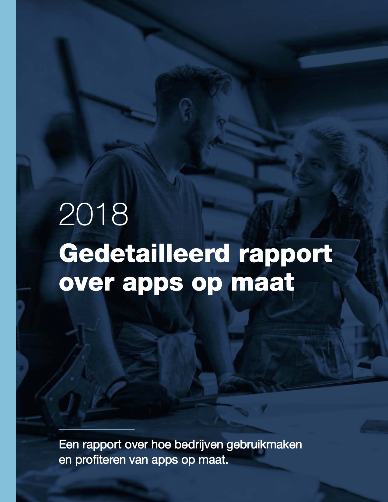 Omslag van het gedetailleerde rapport over apps op maat voor 2018